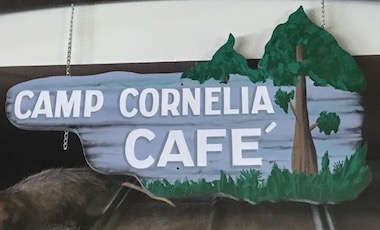 Camp Cornelia Cafe Sign - Okefenokee Adventures - Okefenokee Swamp